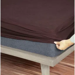 sassoon fab Laika (72X42) Terry Cotton Queen Size Mattress Protector in Brown Colour image 2