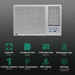 Carrier ESTRELLA Ex 2 Ton 3 Star Window AC (2024 Model, Copper Condenser, Dust Filter, CAW24EC3R32F0) image 2