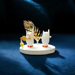 bur Lord Krishna Hand with Flute For Car Dashboard or Pooja Place Decorative Showpiece - 9.5 cm-picture-26