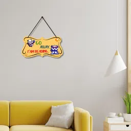 halre Go Away I'm Reading Wooden Wall Hanging Ideal for Kids Room,Home Decor,Gift Item image 2