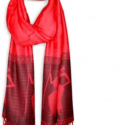 glimmerx Woven Viscose Women Red, Black Fancy Scarf, Stole, Scarf-picture-27