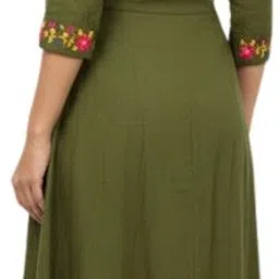 shanaya collection Women Embroidered Cotton Blend Anarkali Kurta image 2