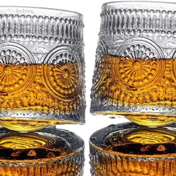 otak 001_New117XYZ-K- 1PCS FLAWER DANCING WHISKY GLASS pack of 1 Glass Set Water/Juice Glass image 2