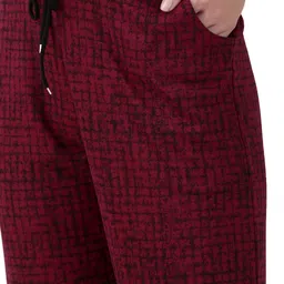 gaa Pack of 2 Women Printed Maroon, Grey Track Pants image 2