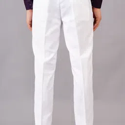 axolotl Men Regular Fit White Polycotton Trousers image 2