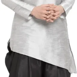 haroon Men Art Silk Kurta Dhoti Set image 5