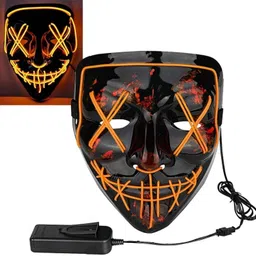 Led Light up Ghost Mask - Joker Masks for Men Neon Light Hacker Massks Party Glow Ornament-image-57