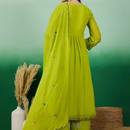 divastri Women Georgette Kurta Palazzo Dupatta Set image 2