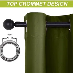 comfy home 60.96 cm (2 ft) Window Silk Semi Transparent Curtain (Pack Of 2) image 2