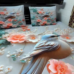 harshbala Cotton Queen Flat 220 TC Animal Bedsheet image 2