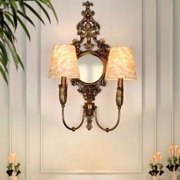 fos lighting Gold Aluminiumand Fabric Wall Scones Uplight 6.6 Kg-picture-34