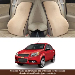 oshotto Beige Fabric Car Pillow Cushion for Chevrolet image 1