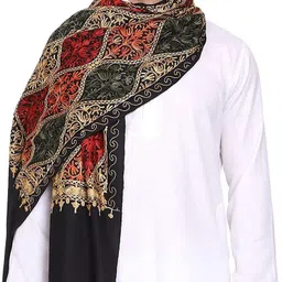 Braid N Cord Polyester Wool Blend Embroidered Men, Women Shawl-picture-23