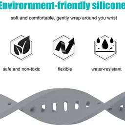 ACM Watch Strap Silicone Color Hook for Noise Colorfit Icon 2 Smartwatch Belt Band Grey Smart Watch Strap image 4