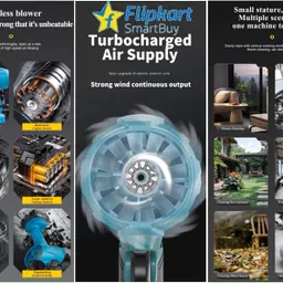 flipkart smartbuy 130000 RPM Cordless Jet Air Blower, Jet High Speed Dust Cleaner Backward Curved Air Blower image 5