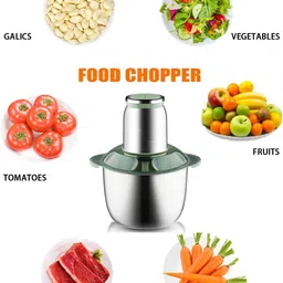 parspar Stainless Steel Fully Automatic Meat Grinder, 2 Speed Modes,4 Sharp Blades Bowl Electric Vegetable & Fruit Chopper image 4