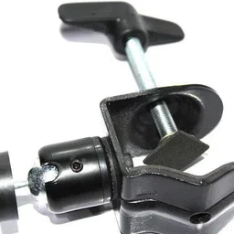 MILLETS C-Clamp Camera Mount U Clip Metal Bracket with 1/4'' Ball Head Connector for Photo Studio Light Stand DSLR Flash (Black) Rotating Flash Bracket image 3