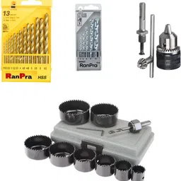 ranpra COMBO OF 11 PCS HOLESAW SET 3 PCS AND 5 PCS DRILL BIT SET & 13MM DRILL CHUCK-picture-20