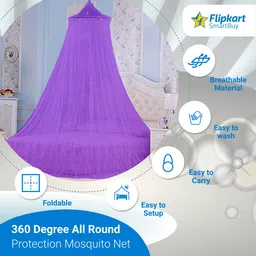flipkart smartbuy Mosquito Net for Double Bed Round Polyester Washable Adults Mosquito Net image 3