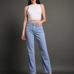 drewin Women Boyfriend High Rise Light Blue Jeans image 4