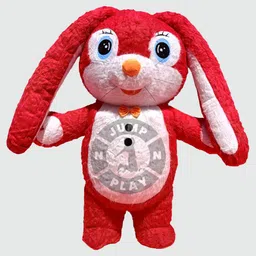 JUMP N PLAY Fur Mascot Red Rabbit Costume 8 Feet Large Elders Halloween Costume-picture-29