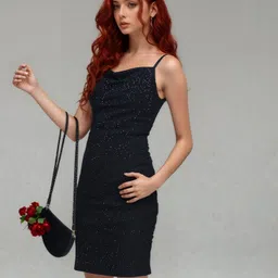 houseofcommon Women Bodycon Black Above Knee/Mid Thigh Length Dress-picture-11