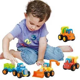 Construction Toy Play Set|Excavator, Dumper, Cement Mixer & Tractor Trolly-245-image-43