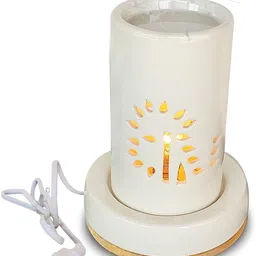 Ceramic Round Shape Electric, Burner 8.5 Inch White, With 40watt Bulb Diffuser-image-59