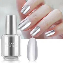 evererin Silver Nail Polish Mirror Effect Nail metallic Silver image 1