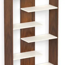 bluewud Maxelle Large Cabinet Book Rack Organizer with Shelves for Home Library Engineered Wood Open Book Shelf image 2