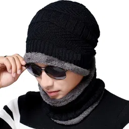 winntressy Woven, Solid, Self Design Beanie image 5