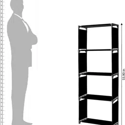 thos 5 Layer Simple Bookshelf/Multipurpose Rack/Children Bookcases/File Rack for Office/Storage Organizer/Cabinet Shelves for Bedroom Office Living Room Metal Open Book Shelf image 5