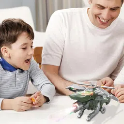 toy bharat Toybharat Deformer Light & Smoke Bump N Go Helicopter| Robot toy for Kids image 5