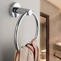 Round Stainless Steel Towel Ring/Napkin Ring - Bathroom Towel Holder - Towel Hanger with Chrome Finish Silver, Chrome Finish Towel Holder (Steel) Silver Towel Holder-image-16