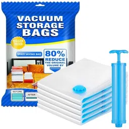 cpixen Space Saver (Pack Of 5) vacuum storage bags Save 80% on Clothes Storage Space Travel Storage Vacuum Bags-picture-12