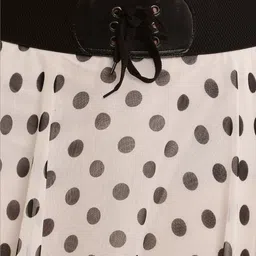 raabta fashion Women Polka Print Flared White Skirt image 4
