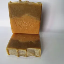 risaka ORGANIC Handmade TURMERIC and MORINGA SOAP with Shea and Kokum Butter image 2