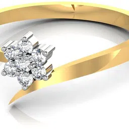 avsar Real Gold and Cubic Zirconia Stones Kokan Ring AVR062YBN 14kt Yellow Gold ring image 5