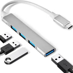 drona mart USB‑C to 4‑port (Type‑A) USB hubs USB‑C input with 4 × USB‑A 3.0 ports, up to 5 Gbps transfer rate USB Hub-picture-26