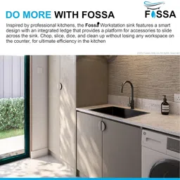 fossa 27"x20"x10" Inch Single Bowl Premium Handmade Kitchen Sink Black FS-20 Black Vessel Sink image 4