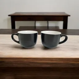 freesale Pack of 6 Ceramic Black Tea/Coffee Cup Set - 170 ML Each image 3