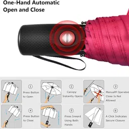 citroda 3 Fold Fully Automatic Rain UV Protection Portable Foldable Tiny Travel Folding Umbrella image 3