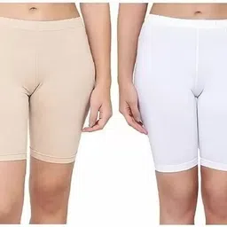 houseofcommon Pack of 2 Solid Women Multicolor Cycling Shorts-picture-38