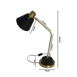 shree kala home decor Black and Gold Metal Modern Table Lamp for Study image 5