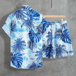 hensenterprise Men Night Suit Set White Self Design image 2