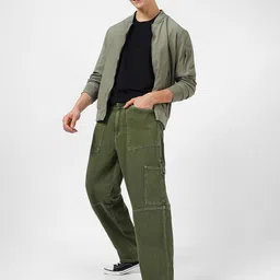 urbano fashion Men Loose Fit Mid Rise Green Jeans image 4