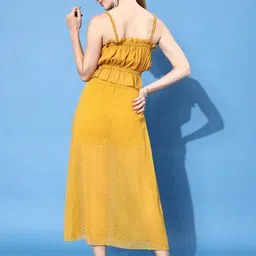 anvi be yourself Women Solid Flared Yellow Skirt image 2