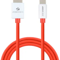 ZEBRONICS USB Type C Cable 1 m Zeb UC80P (Red + White)-picture-24