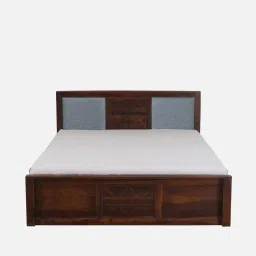 woodsworth from pepperfry Princeton Sheesham Wood Queen Size Bed In Provincial Teak Finish With Box Storage image 5