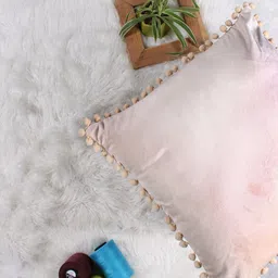 STITCHNEST Beige 2 Pieces Velvet Square Cushion Covers image 5